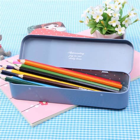 large metal pencil box|small tin pencil case.